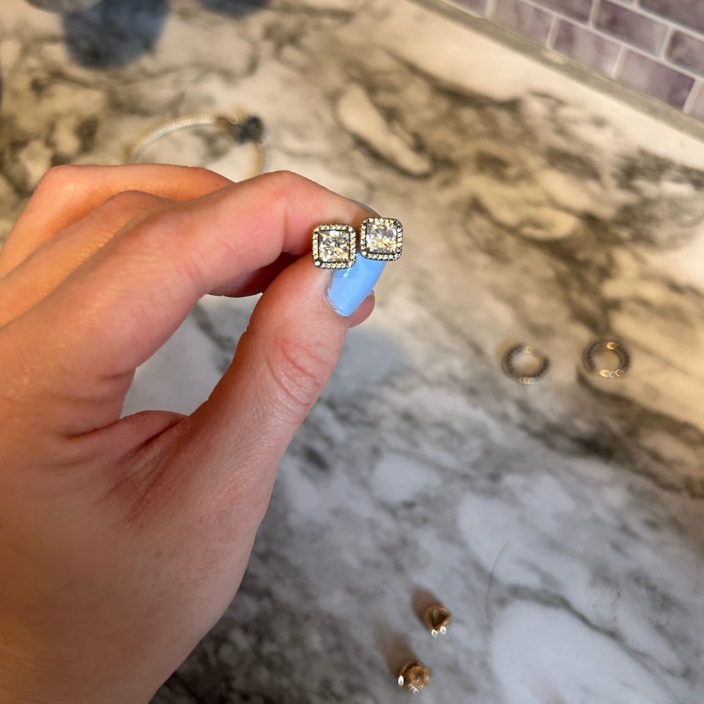 Elegant Silver Stud Earrings - Picture 1 of 1